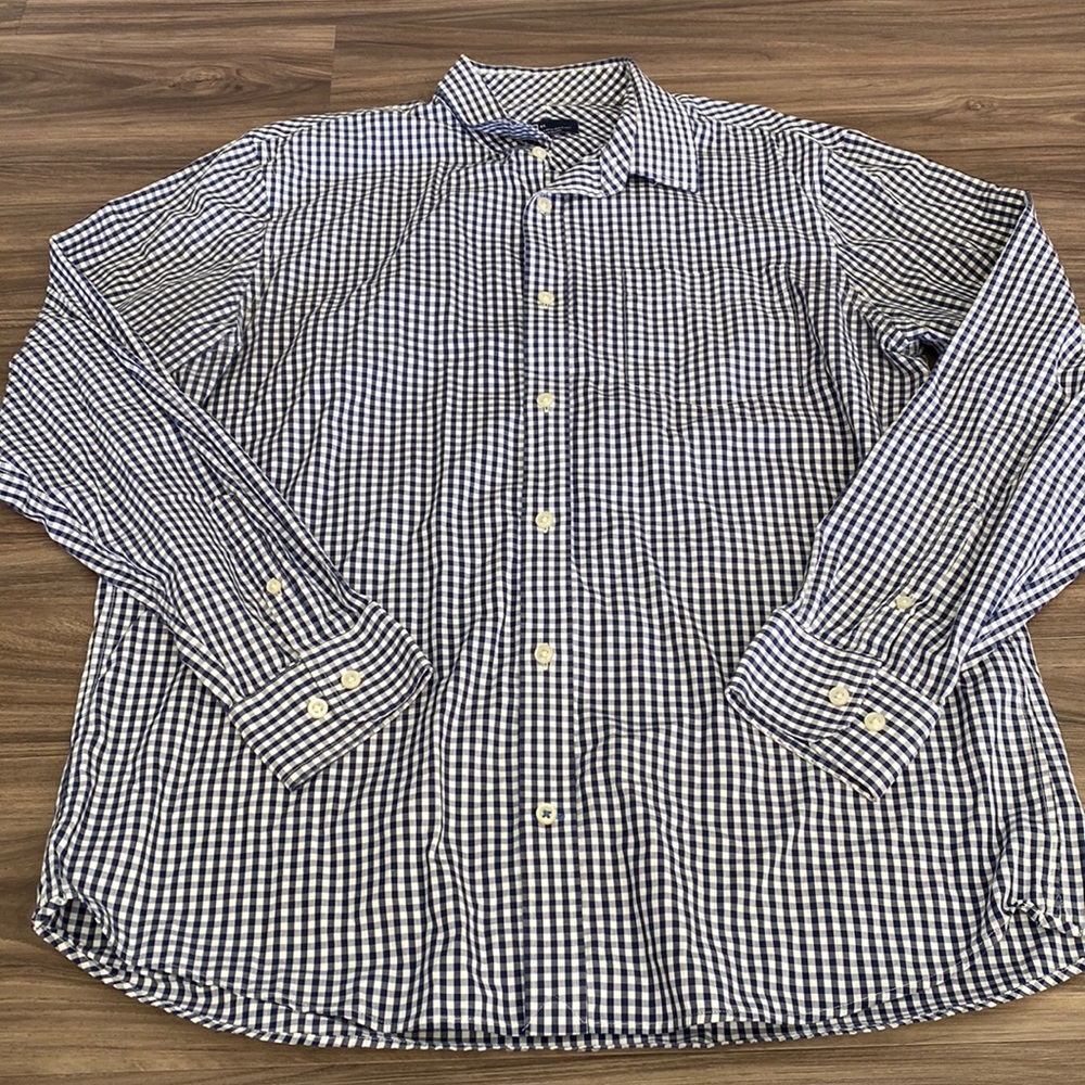 Mens Gap navy Buffalo check shirt